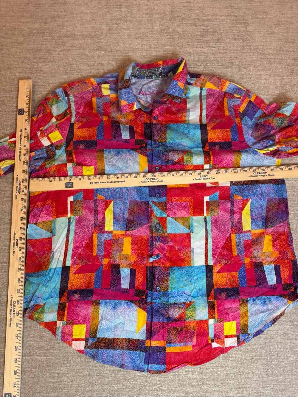 Robert Graham Multicolor Geometric Patchwork Button-Up Shirt 2Xl - Picture 8 of 11